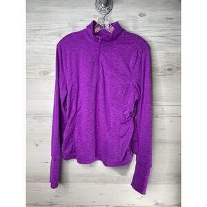Apana Pullover Womens XL Quarter Zip Stretch Ruched Yoga Running Workout Top